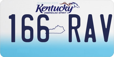 KY license plate 166RAV