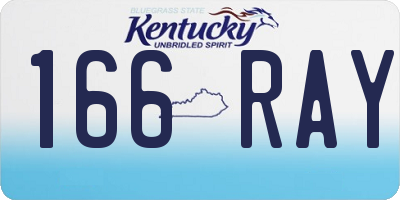 KY license plate 166RAY