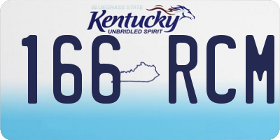 KY license plate 166RCM