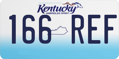 KY license plate 166REF