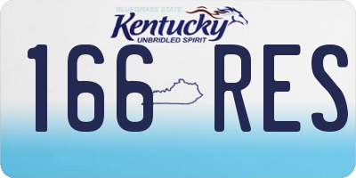KY license plate 166RES