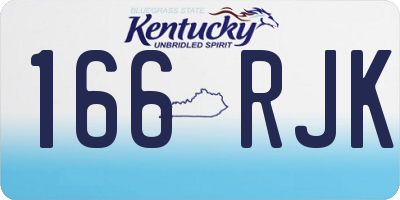 KY license plate 166RJK