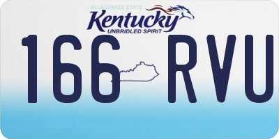 KY license plate 166RVU