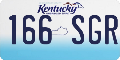 KY license plate 166SGR