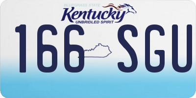 KY license plate 166SGU