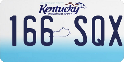 KY license plate 166SQX