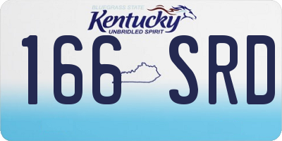 KY license plate 166SRD