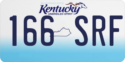 KY license plate 166SRF