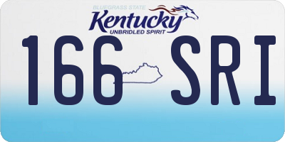 KY license plate 166SRI