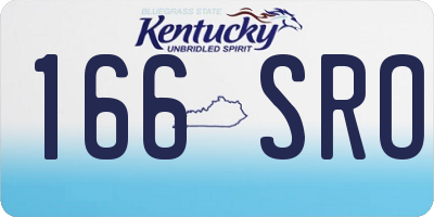 KY license plate 166SRO