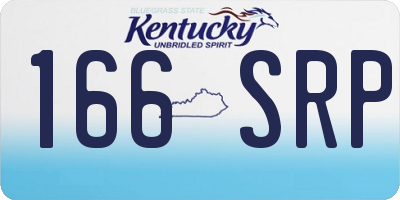 KY license plate 166SRP