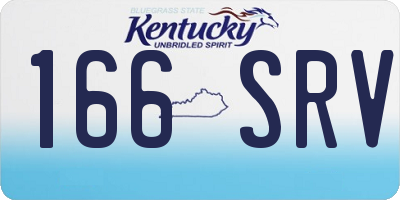 KY license plate 166SRV