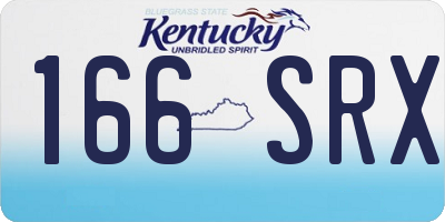 KY license plate 166SRX