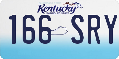 KY license plate 166SRY