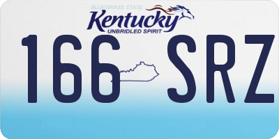 KY license plate 166SRZ