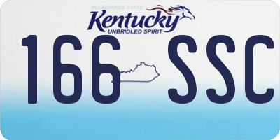 KY license plate 166SSC