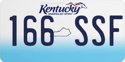 KY license plate 166SSF