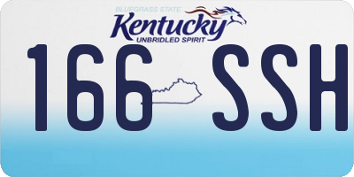 KY license plate 166SSH