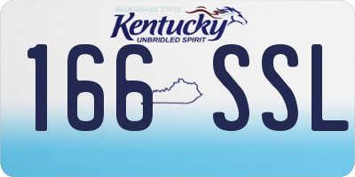 KY license plate 166SSL
