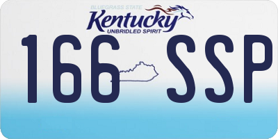 KY license plate 166SSP