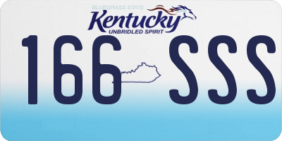 KY license plate 166SSS