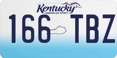 KY license plate 166TBZ