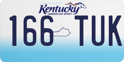 KY license plate 166TUK