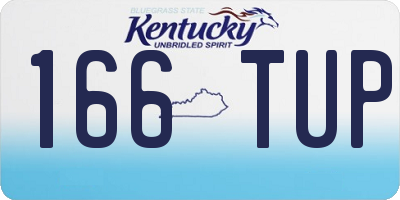 KY license plate 166TUP