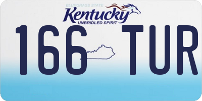 KY license plate 166TUR