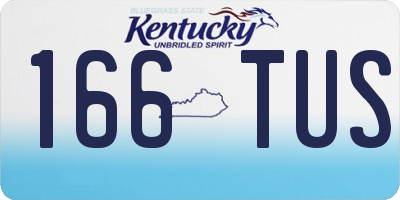 KY license plate 166TUS