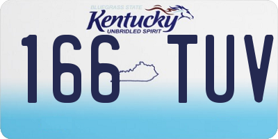 KY license plate 166TUV