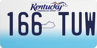 KY license plate 166TUW