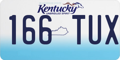 KY license plate 166TUX