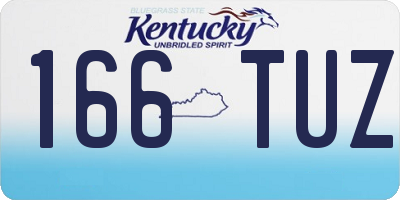 KY license plate 166TUZ