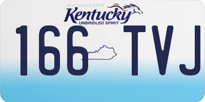 KY license plate 166TVJ