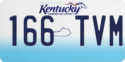 KY license plate 166TVM
