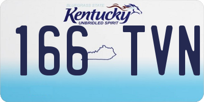 KY license plate 166TVN