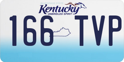 KY license plate 166TVP