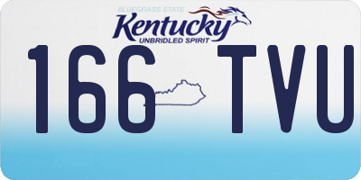 KY license plate 166TVU