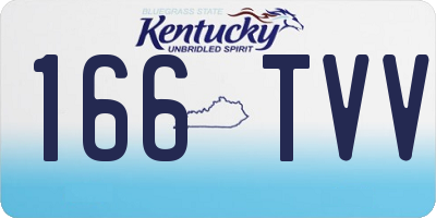 KY license plate 166TVV