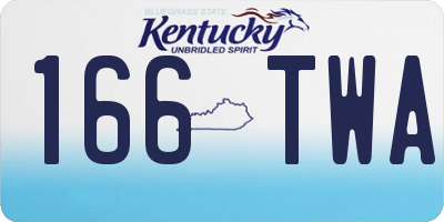 KY license plate 166TWA