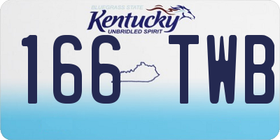 KY license plate 166TWB
