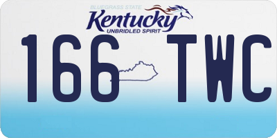 KY license plate 166TWC