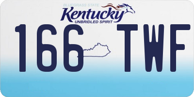 KY license plate 166TWF