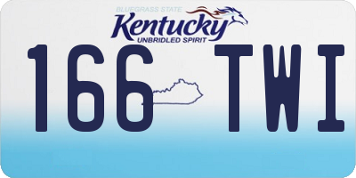 KY license plate 166TWI
