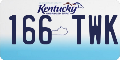 KY license plate 166TWK