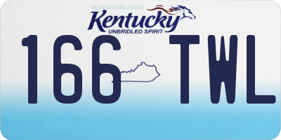 KY license plate 166TWL