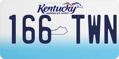 KY license plate 166TWN