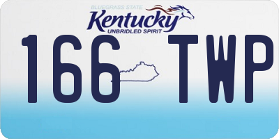 KY license plate 166TWP
