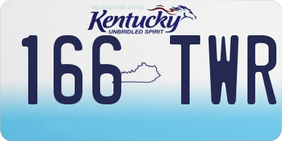 KY license plate 166TWR